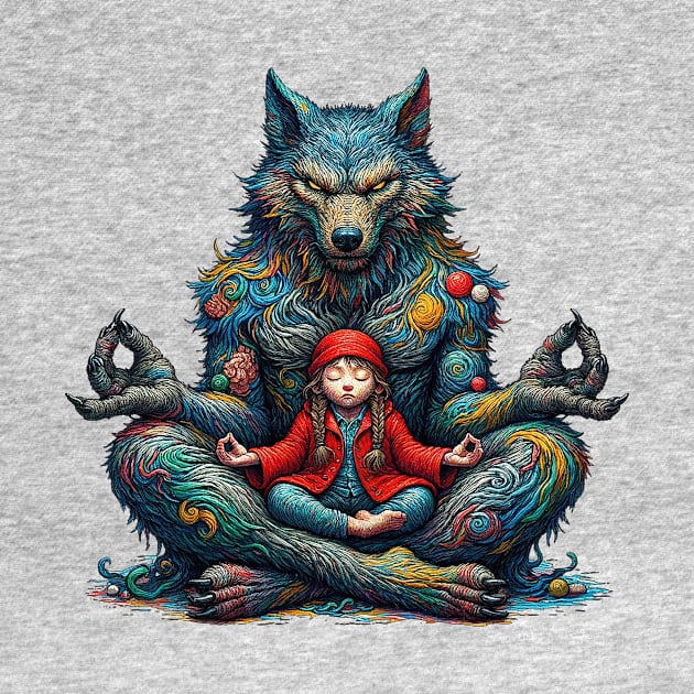 Wolf Meditation by Sideways Tees